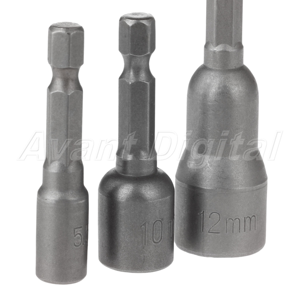 5x 8mm12mm Socket Nut Screwdriver Driver Socket Adapter Drill