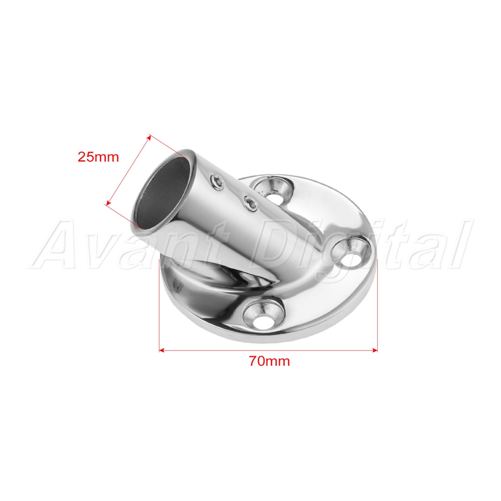 Stainless Steel Rail Fit 1/" 45 Degree Round Base Boat Marine for 1/" Tube//Pipe