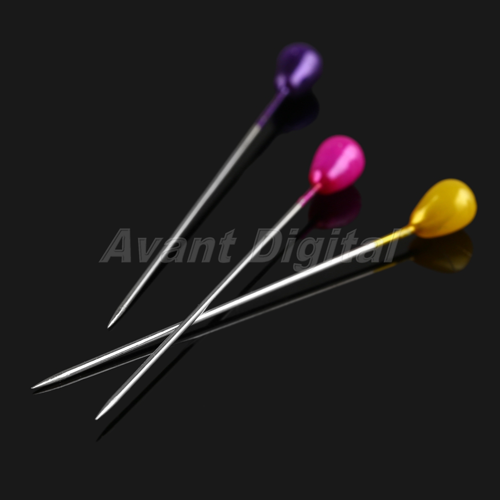 144X Dressmaking Sewing Pin Straight Pins Drops Head Pearl Wedding