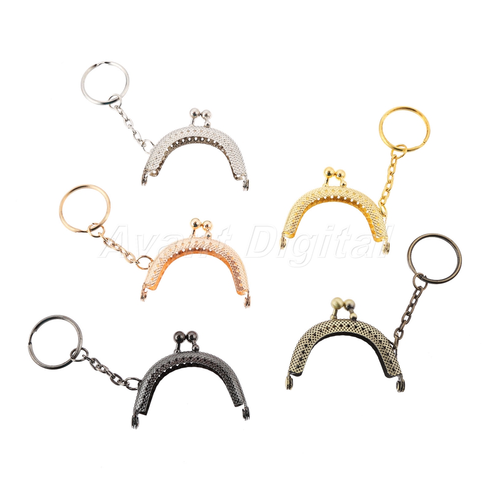 Retro Alloy Metal Flower Purse Bag DIY Craft Frame Kiss Clasp Lock Bronze FB
