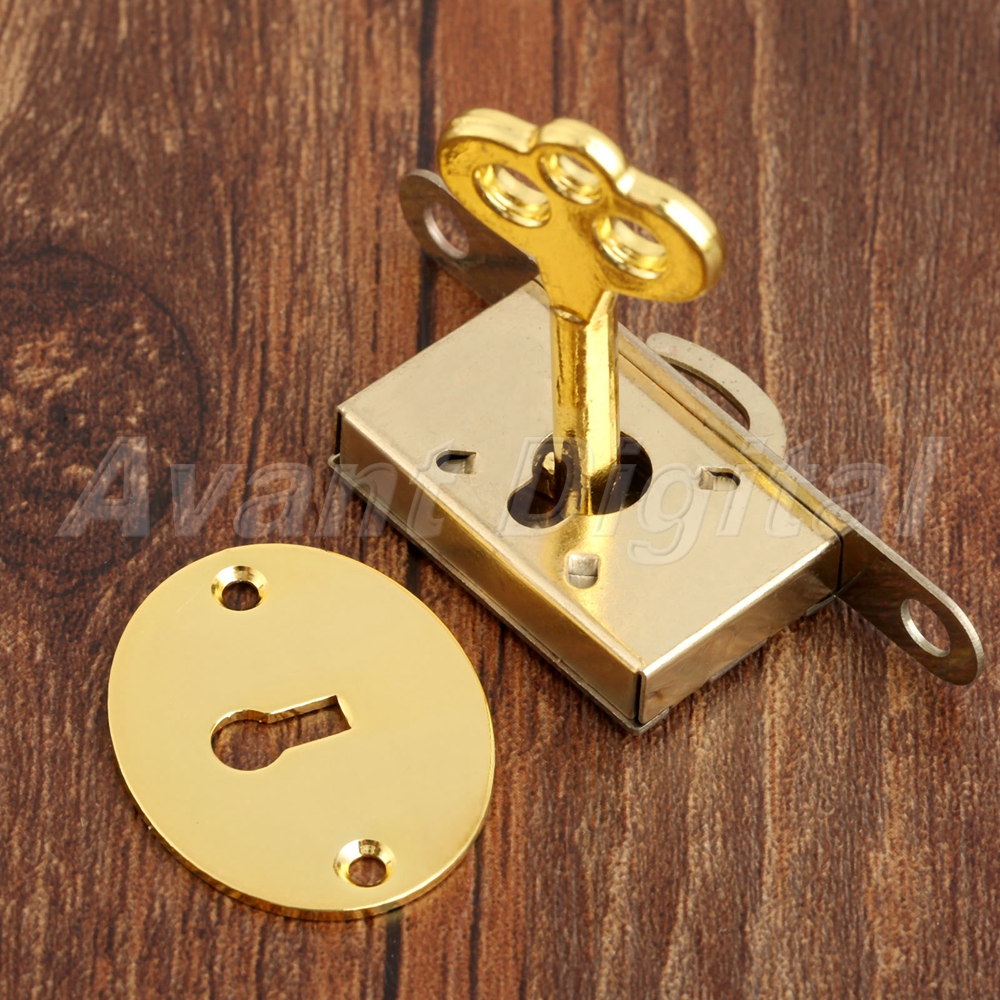 Vintage Lock With Key Set Drawer Wardrobe Cupboard Jewelry Box