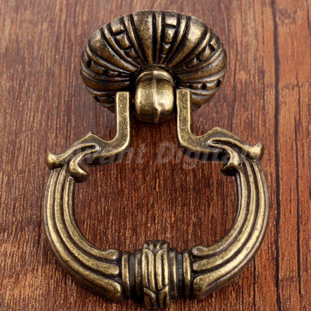 Antique Bronze Cupboard Door Handle Kitchen Drawer Drop Ring