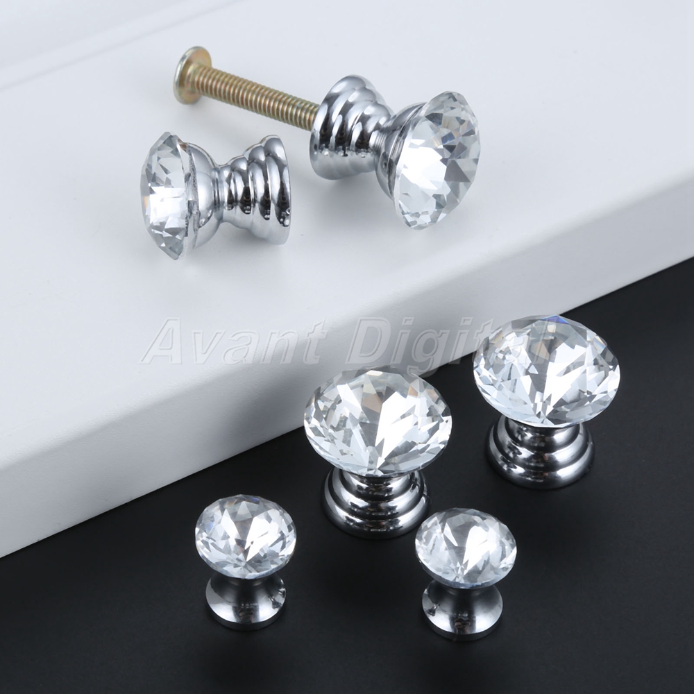 5Pcs Clear Crystal Jewelry Box Drawer Knob Fashion Cupboard
