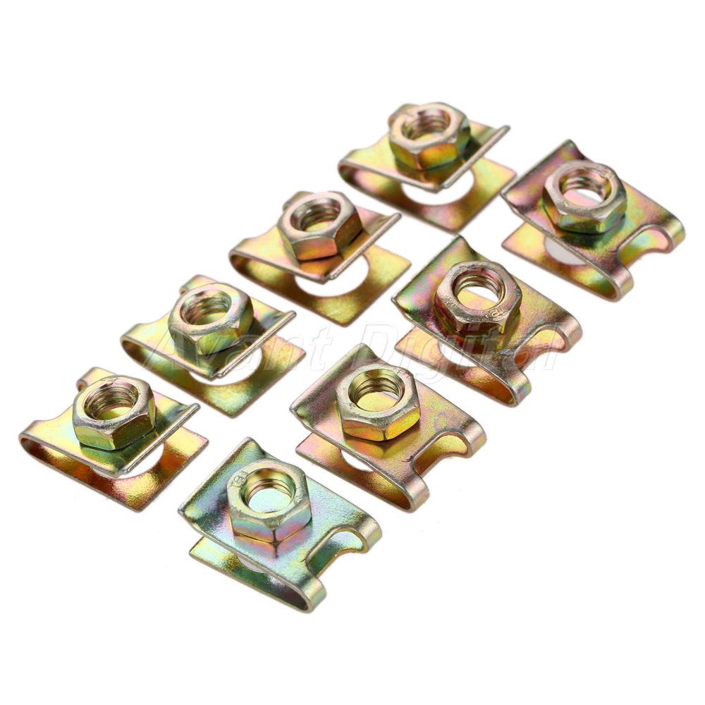 20x Car Speed Metal Plated Spire Nuts Clips Screws Fasteners Retainers